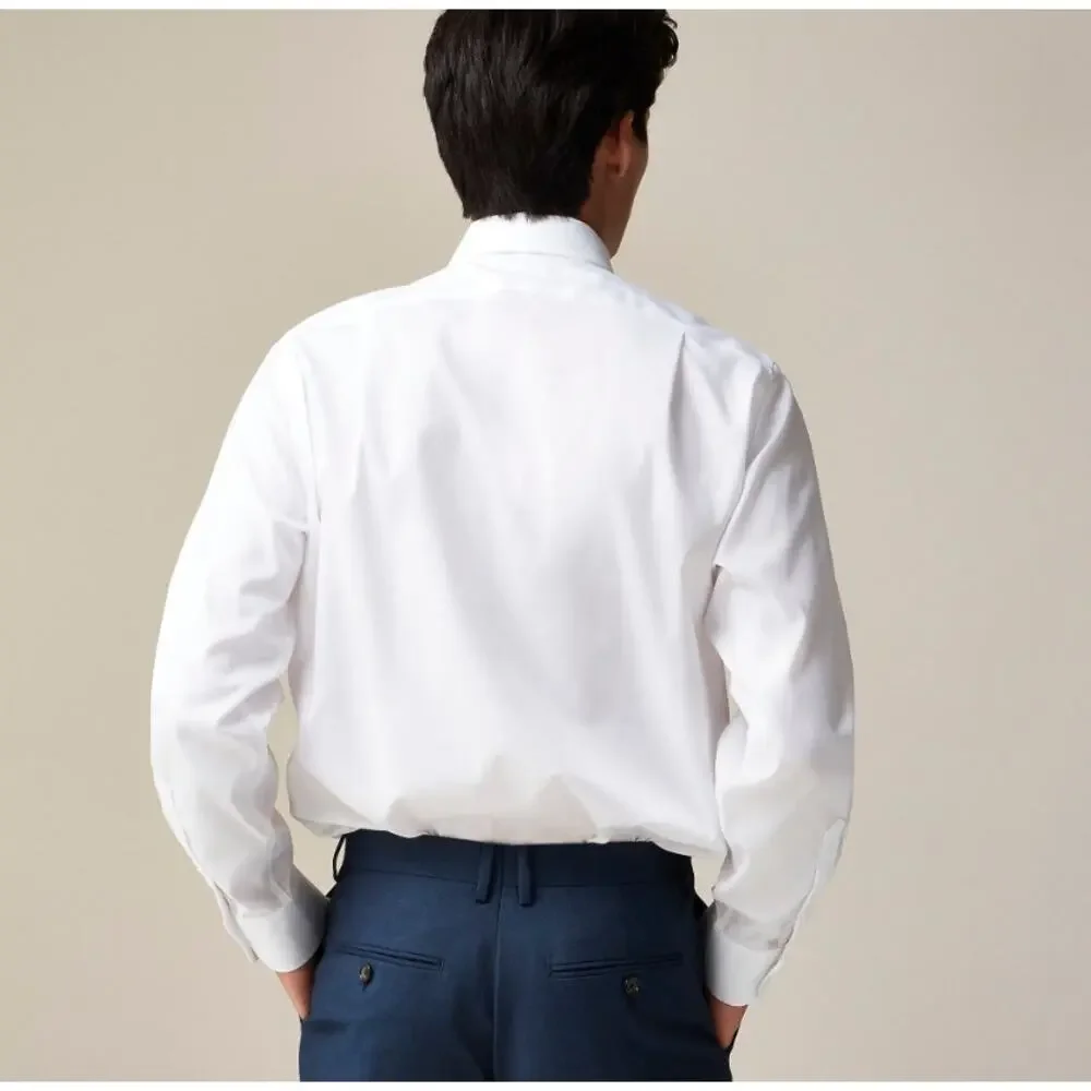 J.Crew Slim-fit Bowery Wrinkle-Free Shirt Mens XL White Stretch Cotton Button Up